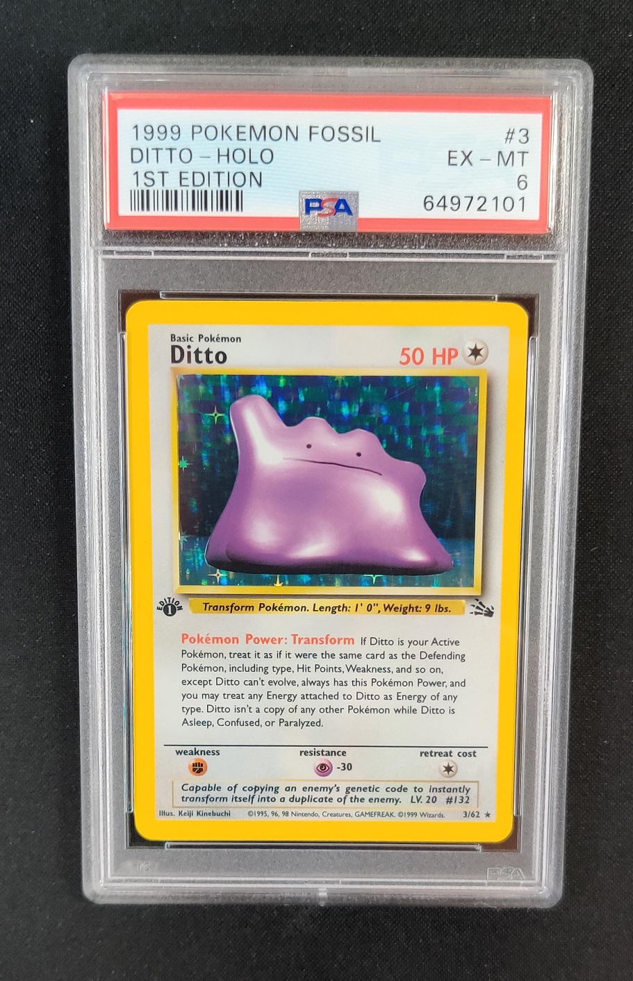Ditto 3/62 PSA 6 EX-MT 1st Edition Fossil Pokemon Graded Card - Pokemon  Singles » Pokemon Graded Cards - GAC Superstore